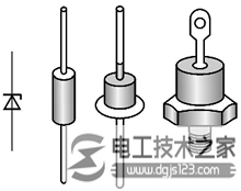 稳压二极管的表示符号与外形图