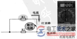 测量流过电阻R1电流的接线