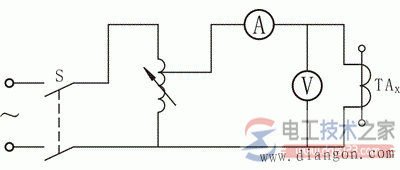 电流互感器伏安特性试验接线图