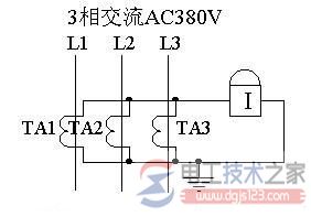 三台电流互感器用于零序保护接线