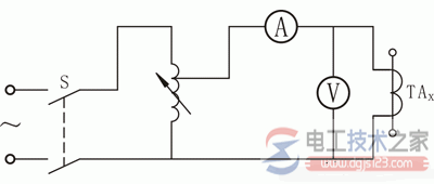 电流互感器伏安特性试验接线图