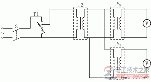 电压互感器变比检查试验接线图2