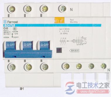 三相漏电断路器接线图与接线方法