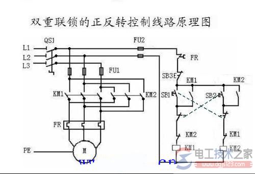 380V电机正反转接触器接线图