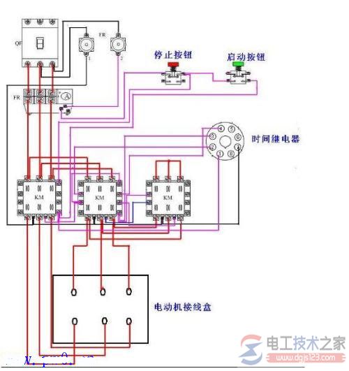 时间继电器自动控制线路原理图1