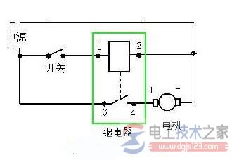 四脚继电器怎么接线，一例四脚继电器的接线图