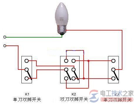 三联开关接线图实物2