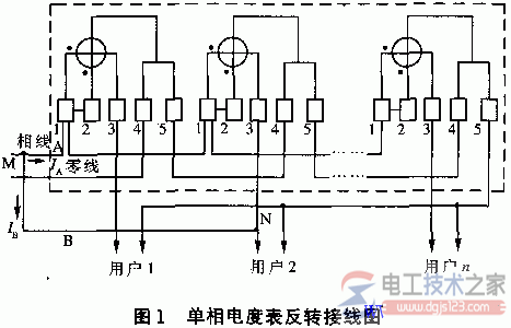 单相电能表反转接线图