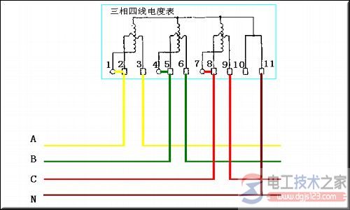 三相四线电表接线图2