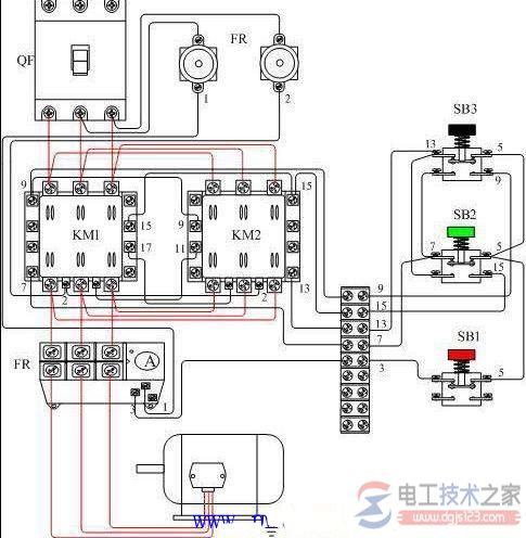 三相异步电动机正反转控制接线图2