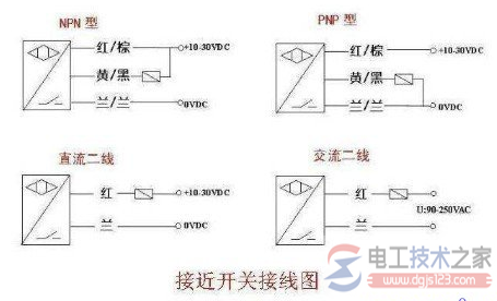 三线接近开关接线图1