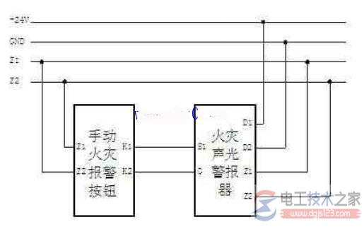 消防声光报警器接线图1