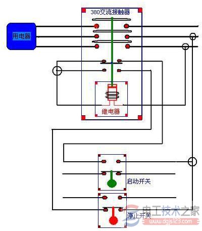 380v交流接触器的接线图示例