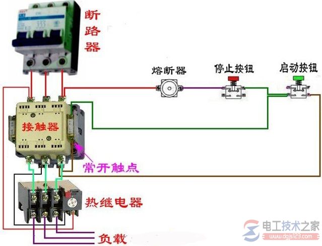 接触器与断路器电气控制回路接线图2