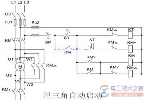 星三角启动原理图