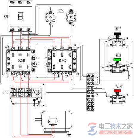 电动机正反转控制接触器接线