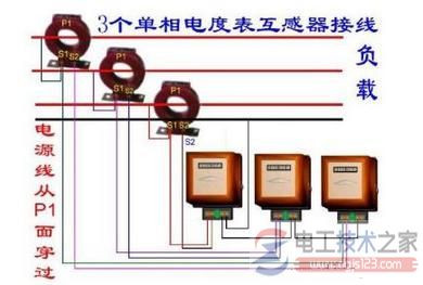 电流互感器在电流表应用中的接线示意图