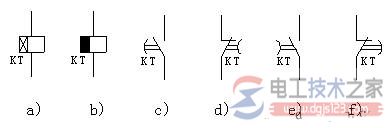 时间继电器各种部件的图形与文字符号