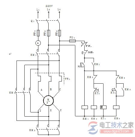 <a href=/zt/shijianjidianqi/ target=_blank class=infotextkey>时间继电器</a>控制Y-Δ降压起动控制线路及工作过程