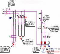 自耦变压器降压启动的实物接线图