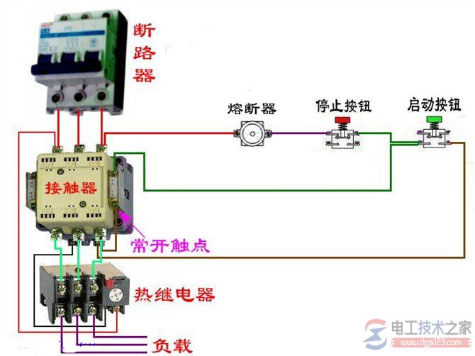 电动机启停控制电路图2 