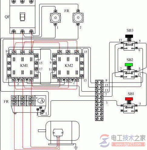 三相异步电动机正反转接线图2