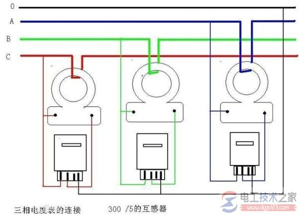 不带电流互感器的三相四线电表接线图1