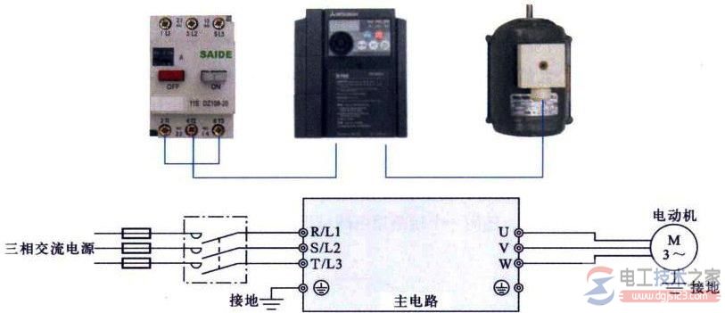 三菱D700型变频器的接线图1
