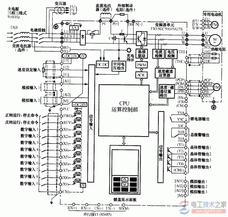 日本富士变频器接线图