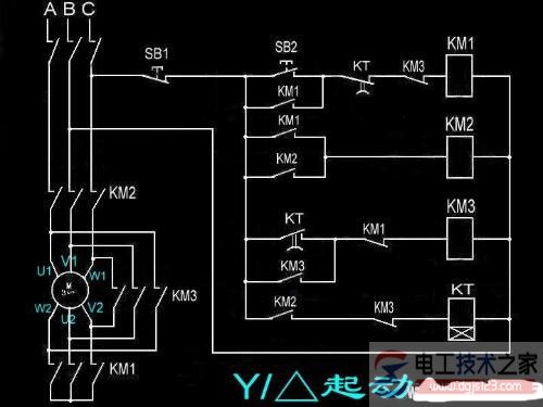 电动机星三角启动接线图1