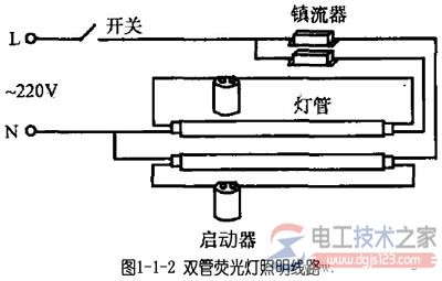 荧光灯的接线图2