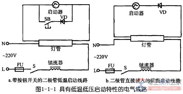 多种日光灯电路线路图接线图