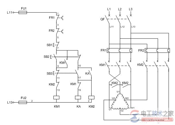 双速电动机电气原理图1