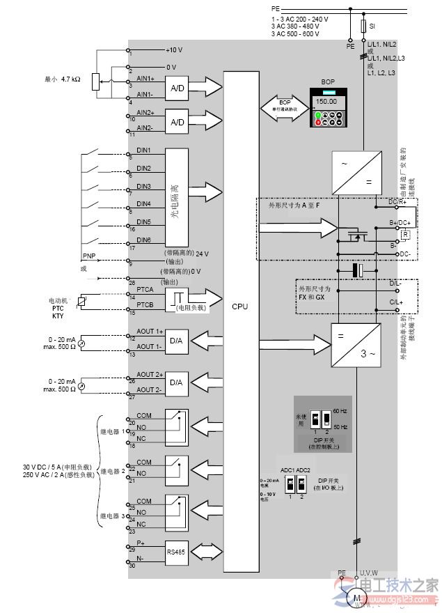 西门子440变频器端子接线图4