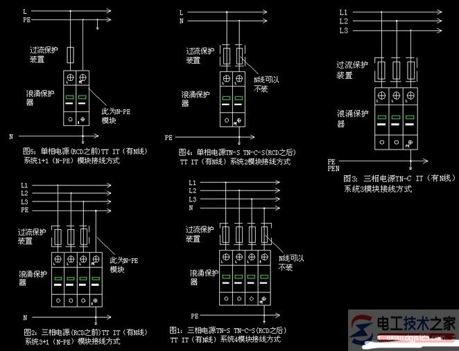 工业用浪涌保护器接线图5