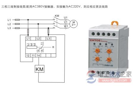 相序保护器的接线图2