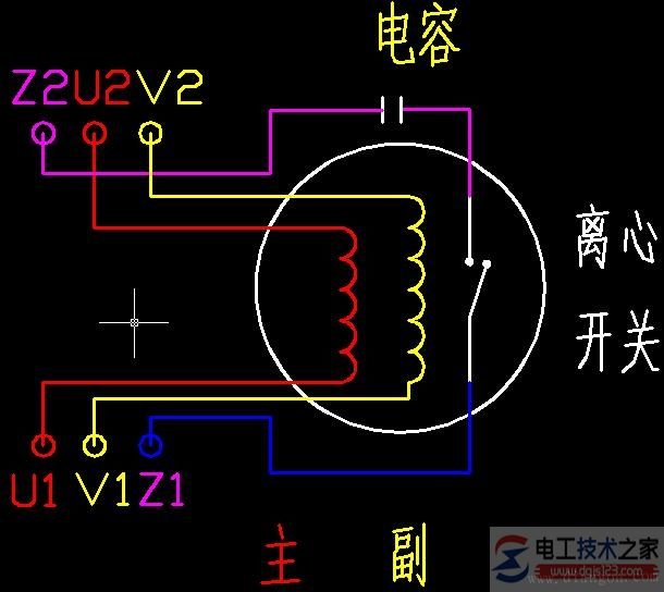 单相电机正反转的接线图5