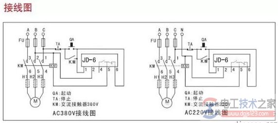 JD-6相序保护器的接线图