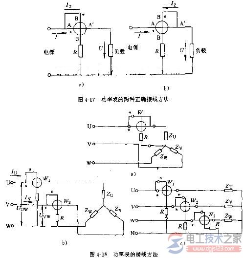 功率表的接线电路原理图