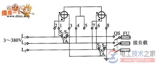 功率表的电压线圈的接法2