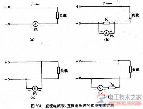 直流电流表与直流电压表的接线方法