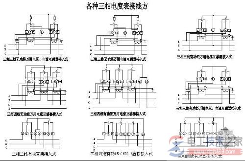 三相电度表的接线图