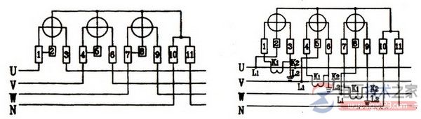 三相四线电表接线图