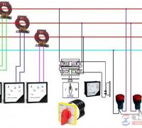 电流互感器接电流表与电压表的实物接线图