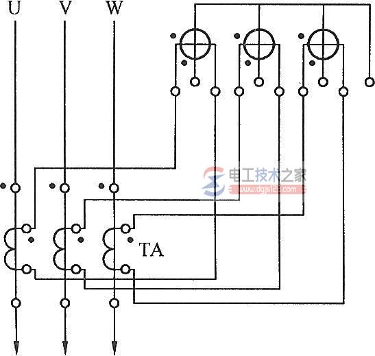 低压电流互感器和电能表的电流线圈接线方式2