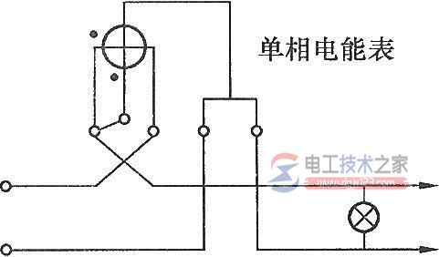 单相<a href=/dgyb/dnb/ target=_blank class=infotextkey>电能表</a>的相线进出线接反接线图