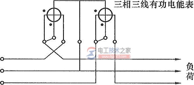 三相三线有功电能表的接线图1