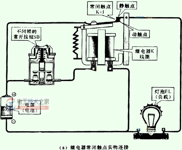 继电器常闭触点的连接关系1