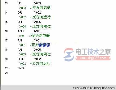 自动往返控制的plc梯形图5