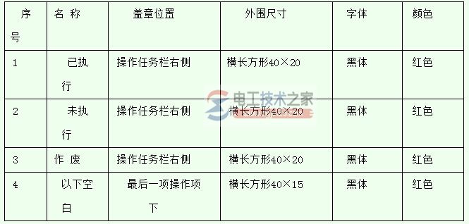 操作票印章规格